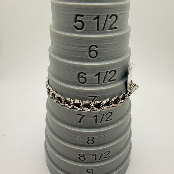 7.5" Double Cuban chain link bracelet in solid sterling silver, marked ROC! - Picture 7 of 10